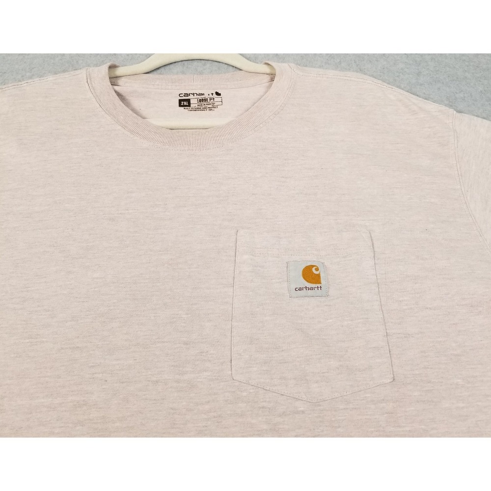 Carhartt Pocket T-Shirt Mens 2XL XXL Loose Fit Short Sleeve Workwear Thick Knit - Picture 2 of 12